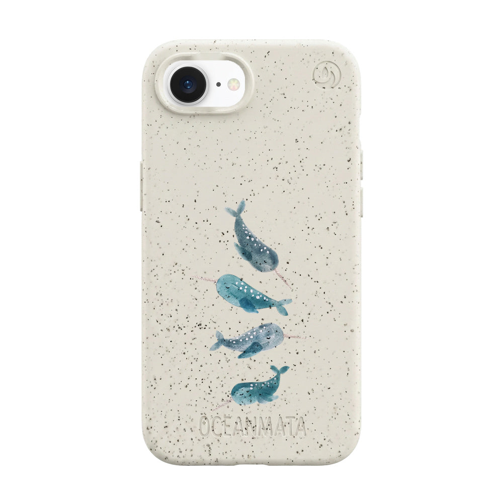 Biologisch abbaubare Handyhülle iPhone 16e Narwhal — kompostierbar — Vorderseite