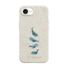Biologisch abbaubare Handyhülle iPhone 16e Narwhal — kompostierbar — Vorderseite
