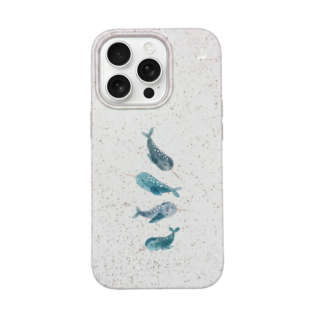 Biologisch abbaubare Handyhülle iPhone 16 pro max Narwhal — kompostierbar — Vorderseite