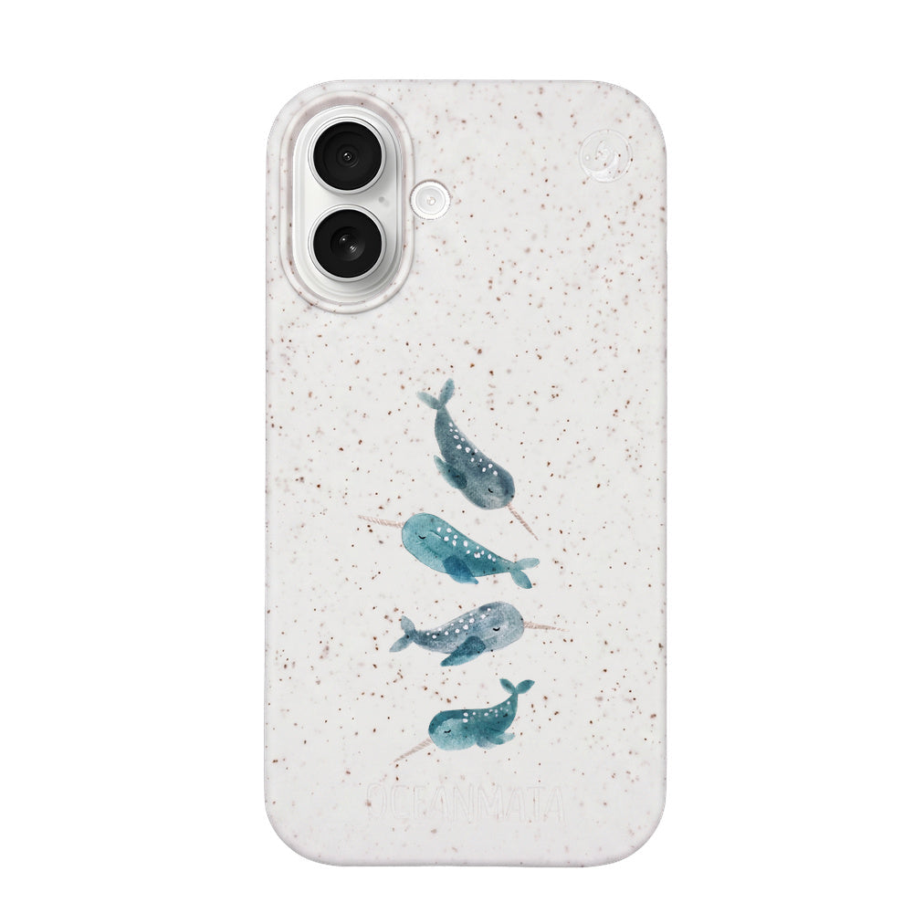 Biologisch abbaubare Handyhülle iPhone 17 Narwhal — kompostierbar — Vorderseite