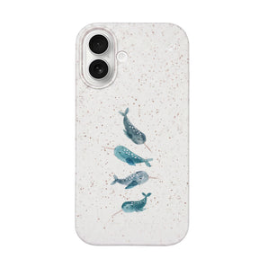 Biologisch abbaubare Handyhülle iPhone 17 Narwhal — kompostierbar — Vorderseite