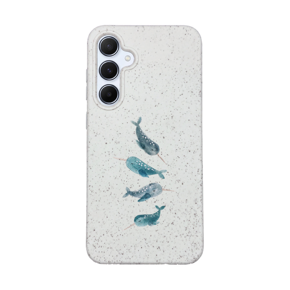 Samsung A55 Case - Narwhal White - "Narwhale" - sustainable