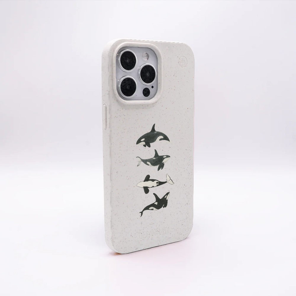 iPhone 16 Pro Max Case - Orca White - "OrcaFamily" - sustainable