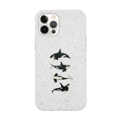iPhone 12 Pro / iPhone 12 Case - Orca White - "OrcaFamily" - sustainable