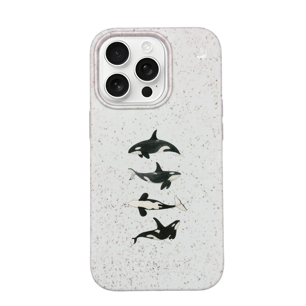 iPhone 16 Pro Max Case - Orca White - "OrcaFamily" - sustainable