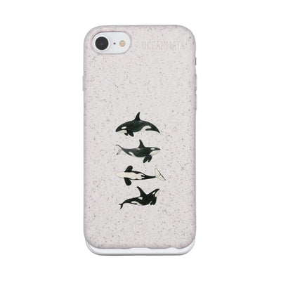 iPhone SE/7/8 Case - White Orca - "OrcaFamily" - sustainable