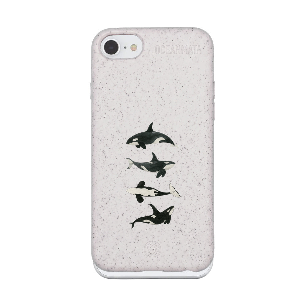 iPhone SE/7/8 Case - White Orca - "OrcaFamily" - sustainable
