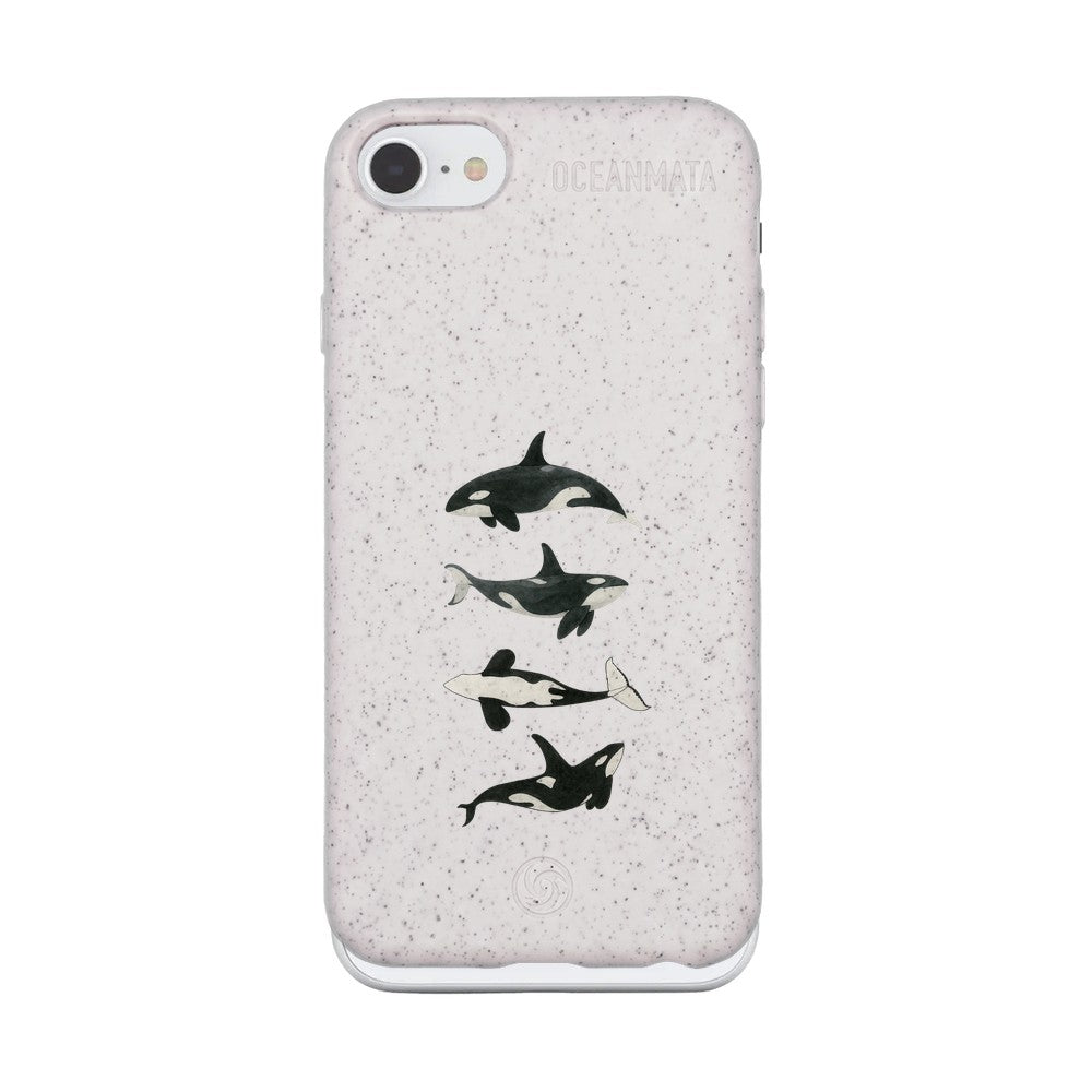 iPhone SE/7/8 Case - White Orca - "OrcaFamily" - sustainable