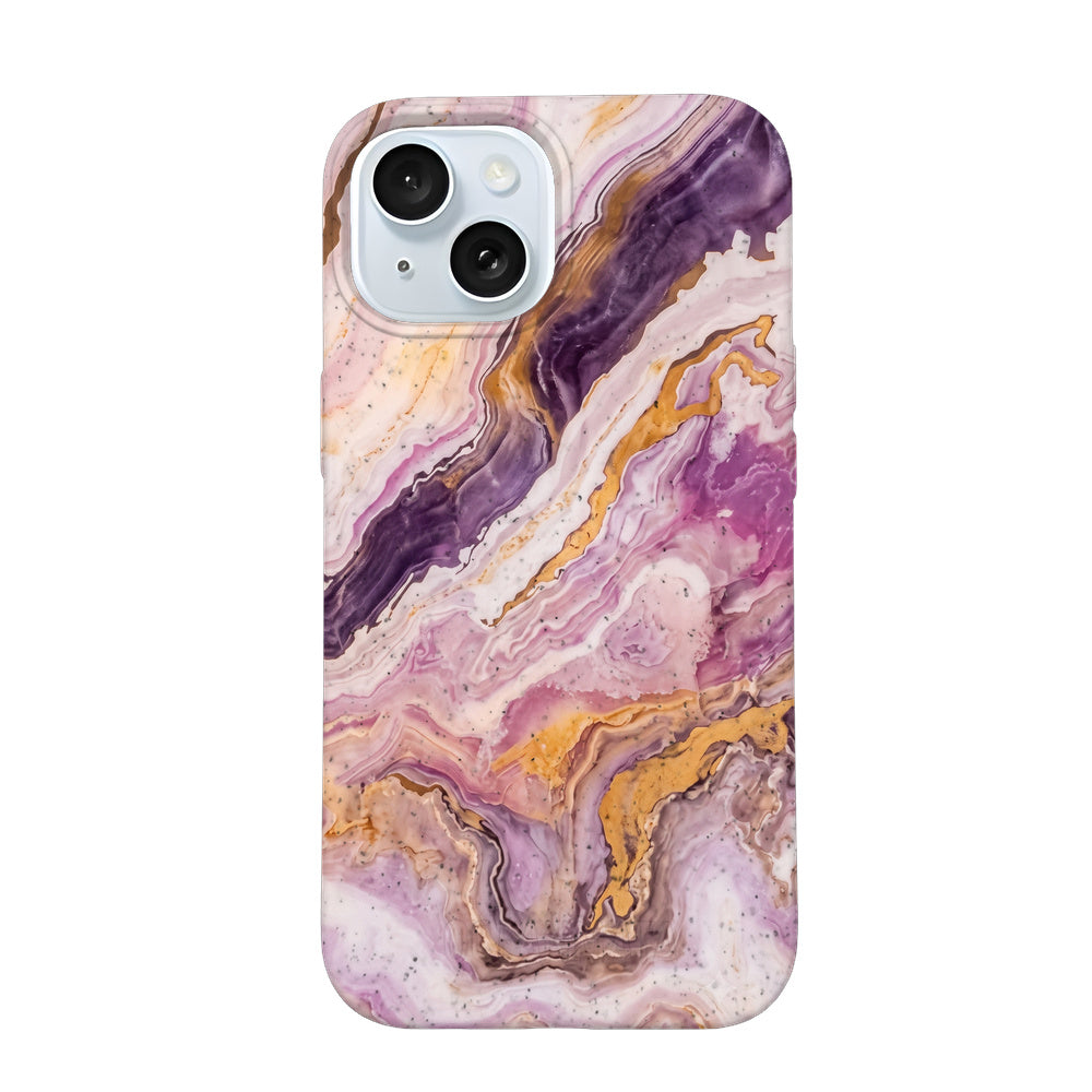 Biologisch abbaubare Handyhülle iPhone 15 Pinkmarble — kompostierbar — Vorderseite