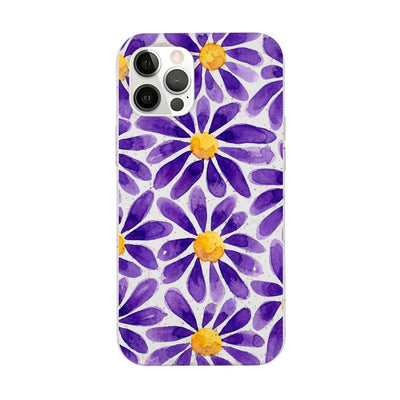 iPhone 12 pro / iPhone 12 Hülle - Blumen lila - "purplebloom" - nachhaltig