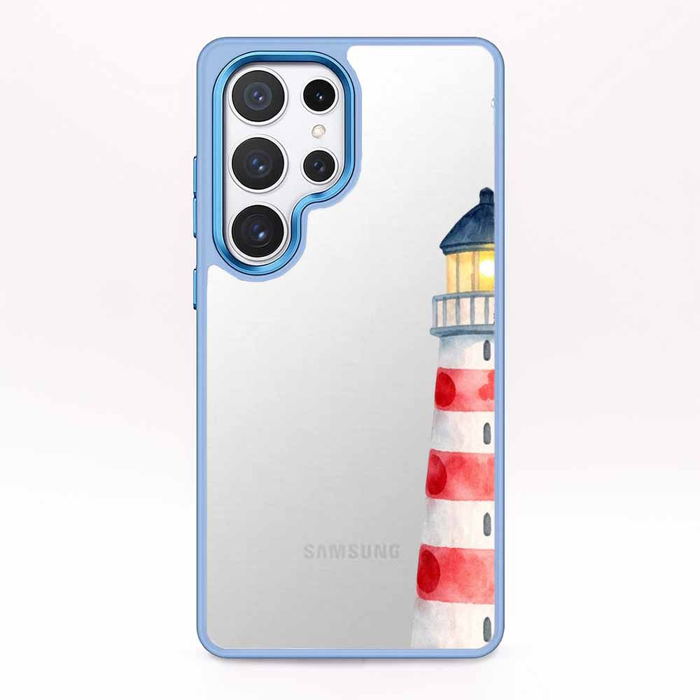 Samsung S25+ Hülle - Leuchtturm blau - "Lighthouse" - nachhaltig