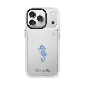 iPhone 17 pro Hülle - Seepferdchen weiß - "SeahorseTale" - nachhaltig