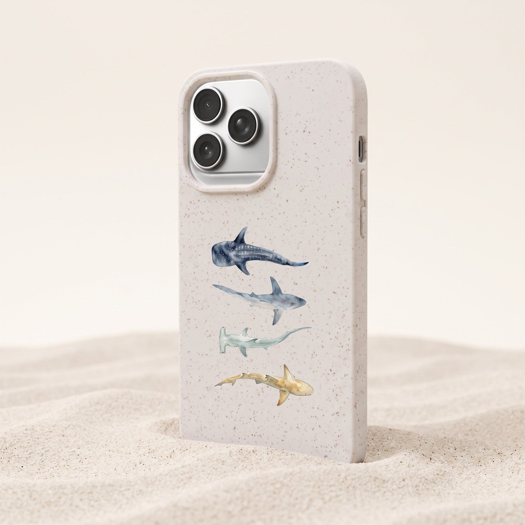 Biologisch abbaubare Handyhülle iPhone 15 Sharkproject — kompostierbar — Freisteller
