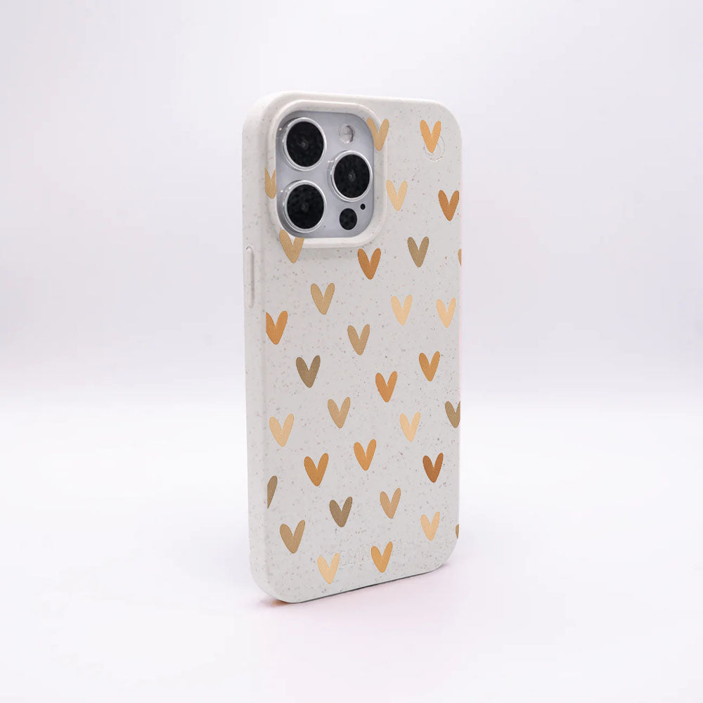 iPhone 16e Hülle - Herz weiß - "AutumnLove" - nachhaltig