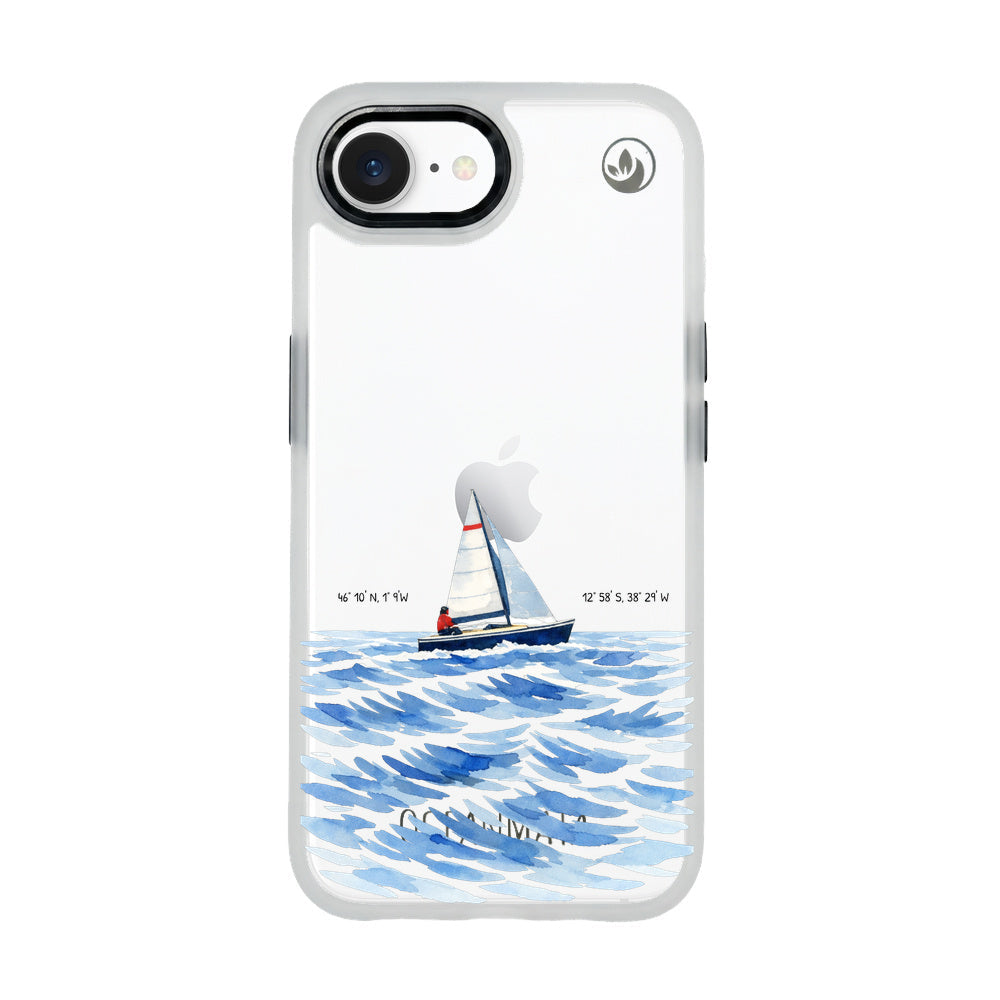 iPhone 16e/17e Case - Sailing white - "Golden Horizon" - sustainable