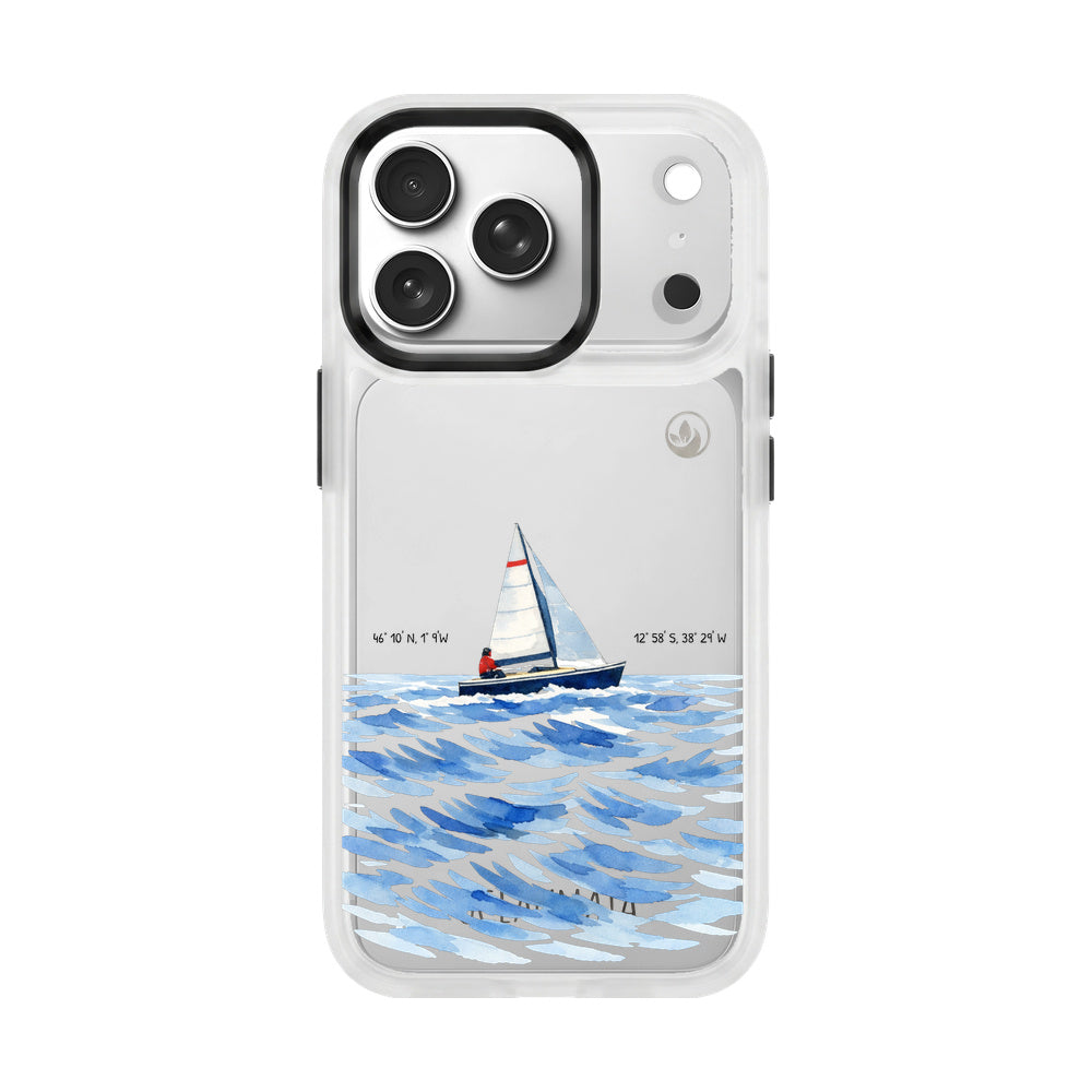 iPhone 17 Pro Case - Sailing white - "Golden Horizon" - sustainable