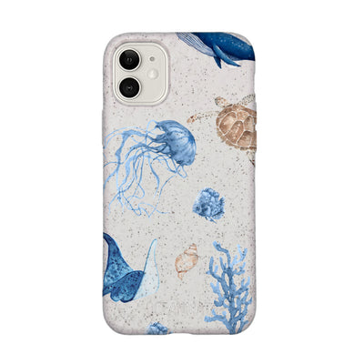 iPhone 11 Case - white turtle - "Sea Turtle & Friends" - sustainable