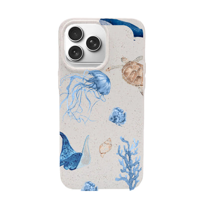 iPhone 17 Pro Case - White Turtle - "Sea Turtle & Friends" - Sustainable