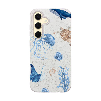 Samsung S24 Case - White Turtle - "Sea Turtle & Friends" - sustainable