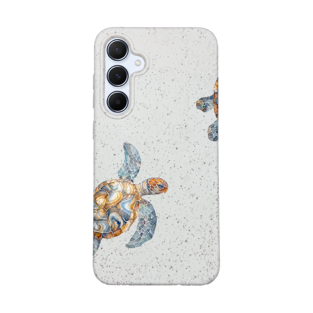Samsung A55 Case - Turtle White - "TurtleGaze" - sustainable