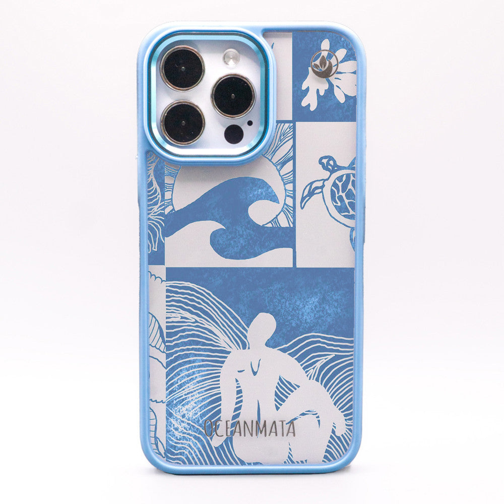 iPhone 16 pro case - Line Art Ocean - "Waves of Balance" - sustainable