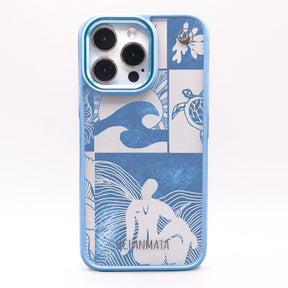 iPhone 16e Case - Line Art Ocean - "Waves of Balance" - sustainable