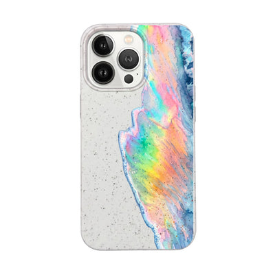 iPhone 13 Pro Case - Rainbow Wave White - "WaveOfPride" - sustainable