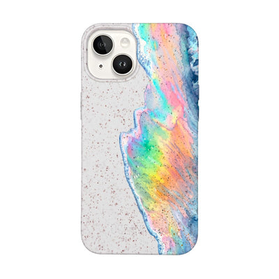 iPhone 14 Case - Rainbow Wave White - "WaveOfPride" - sustainable
