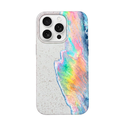 iPhone 16 Pro Case - Rainbow Wave White - "WaveOfPride" - sustainable