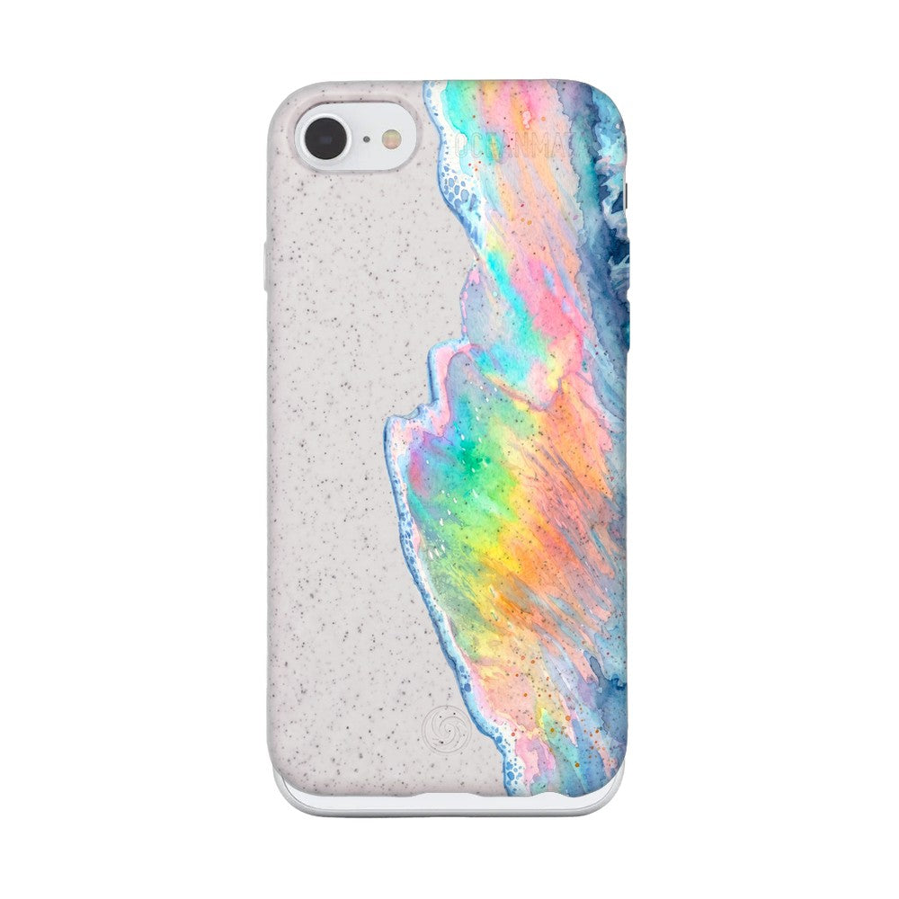 iPhone SE/7/8 Case - Rainbow Wave White - "WaveOfPride" - sustainable