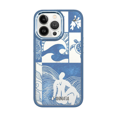 iPhone 13 pro max case - Line Art Ocean - "Waves of Balance" - sustainable