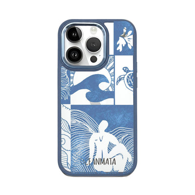 iPhone 14 pro max case - Line Art Ocean - "Waves of Balance" - sustainable