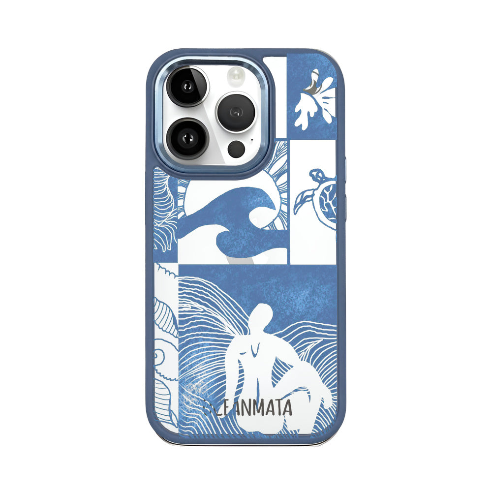 iPhone 14 pro max case - Line Art Ocean - "Waves of Balance" - sustainable