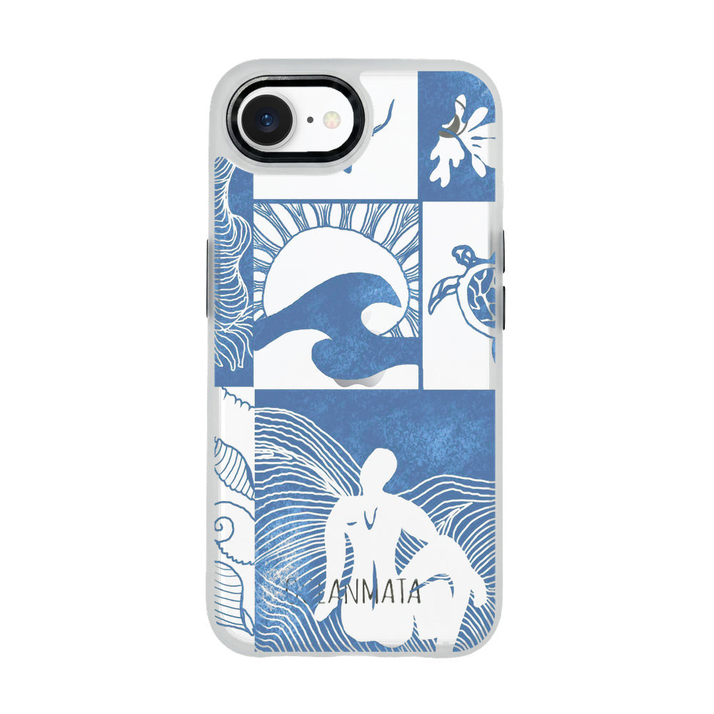 iPhone 16e Case - Line Art Ocean - "Waves of Balance" - sustainable