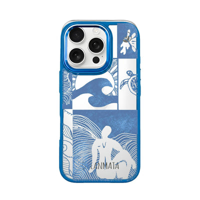 iPhone 16 pro max case - Line Art Ocean - "Waves of Balance" - sustainable
