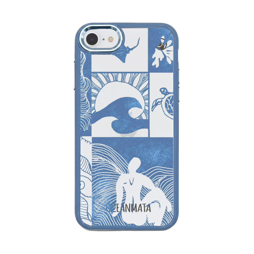 iPhone SE/7/8 Case - Line Art Ocean - "Waves of Balance" - sustainable