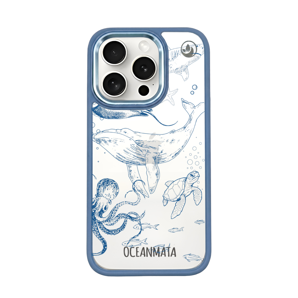 iPhone 15 pro case - Whale blue - "WhaleLife" sustainable
