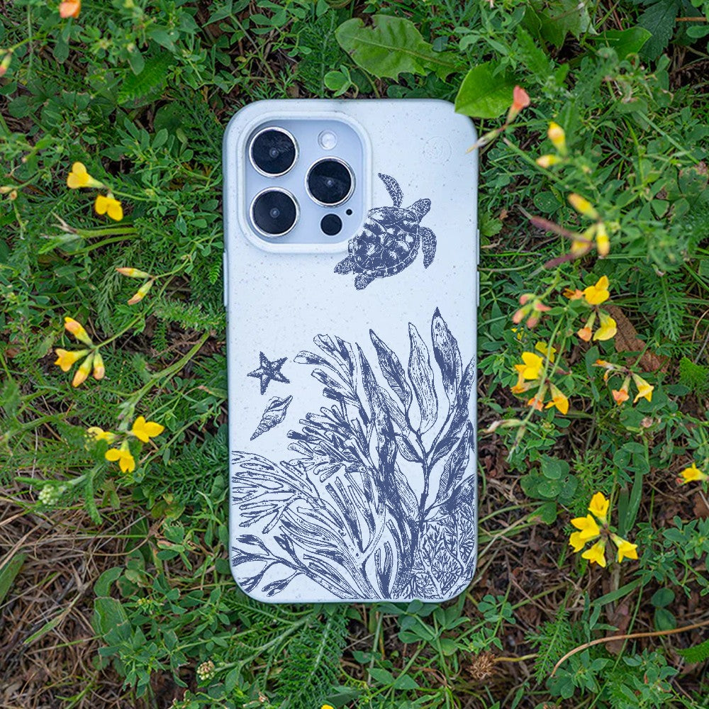 Biologisch abbaubare Handyhülle Samsung S25 Whitesilentwaves — kompostierbar — Bonus