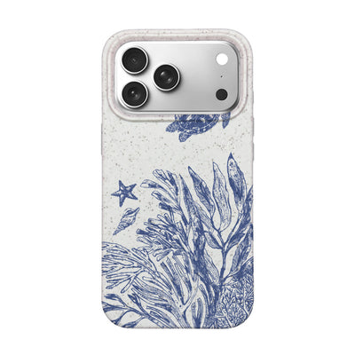 iPhone 17 Pro Max Case - White Turtles - "White Silent Waves" - Sustainable
