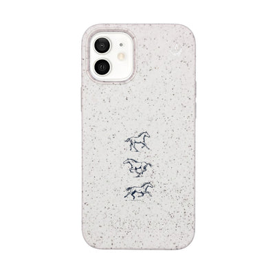 iPhone 12 mini Hülle - Pferd weiß - "wild" - nachhaltig