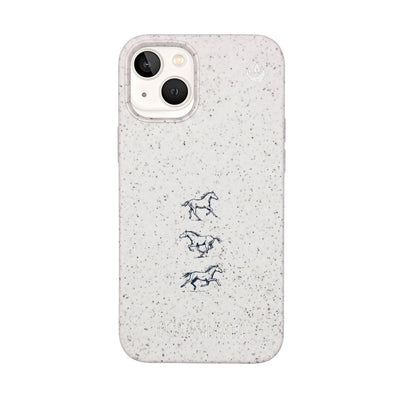 iPhone 13 mini Hülle - Pferd weiß - "wild" - nachhaltig