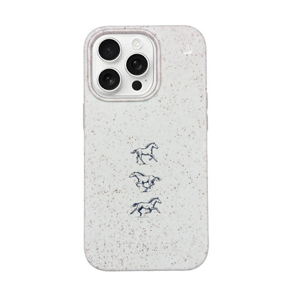 iPhone 16 pro Hülle - Pferd weiß - "wild" - nachhaltig