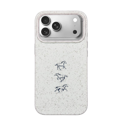 iPhone 18 Pro Max / 17 Pro Max Hülle - Pferd weiß - "wild" - nachhaltig
