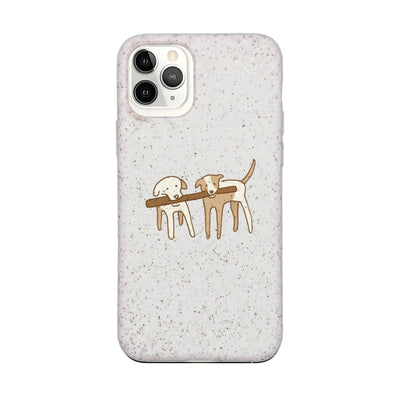 iPhone 11 pro Case - Dogs white - "Woof" - sustainable