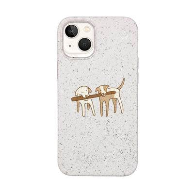 iPhone 13 mini Case - Dogs white - "Woof" - sustainable