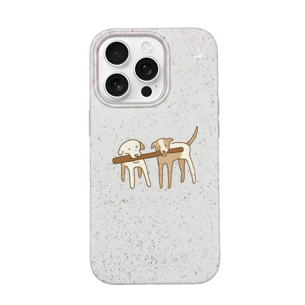 iPhone 16 Pro Max Case - Dogs White - "Woof" - sustainable