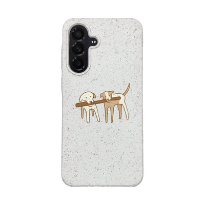 Samsung A56 Case - Dogs white - "Woof" - sustainable