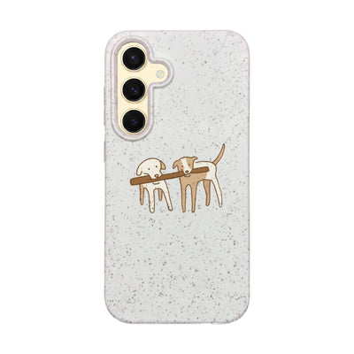 Samsung S24 Case - Dogs white - "Woof" - sustainable