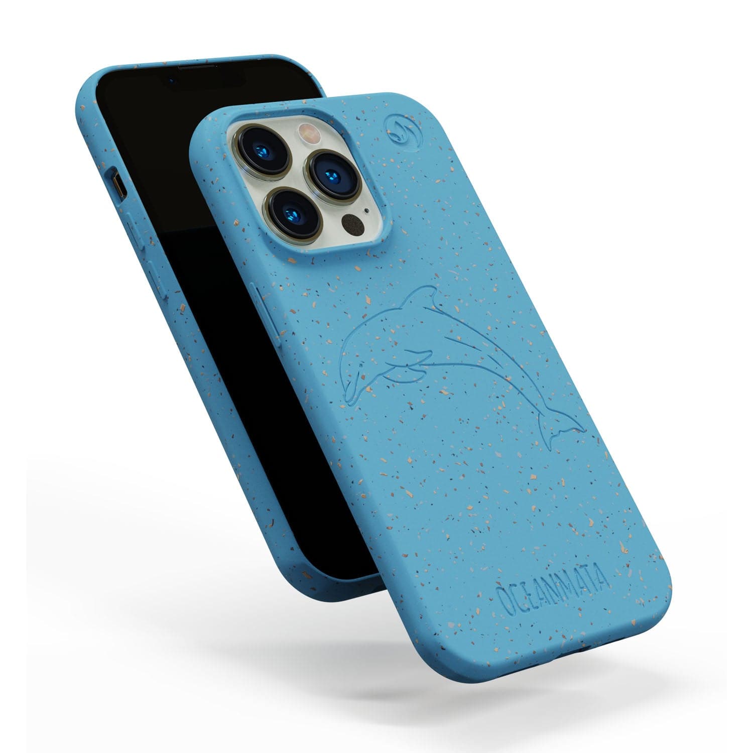 iPhone SE/7/8 case - blue - "DOLPHIN" - sustainable