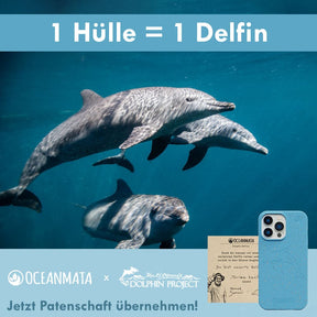 iPhone SE/7/8 case - blue - "DOLPHIN" - sustainable